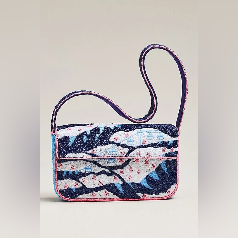 Anthropologie The Fiona Beaded Bag: Winter Icon Edition Ski Mountains